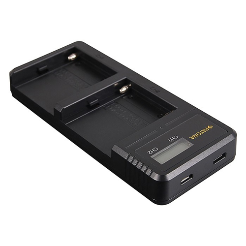 Carregador Duplo USB Rápido p/ 2x Sony NP-FM/NP-F